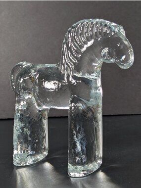 Vintage Kosta Boda Glass Horse Figurine, Boda Noah by Bertil Vallien